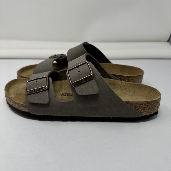 Birkenstock Arizona Slippers Birko Flor Nubuck Stone Size 41 - Picture 5 of 11